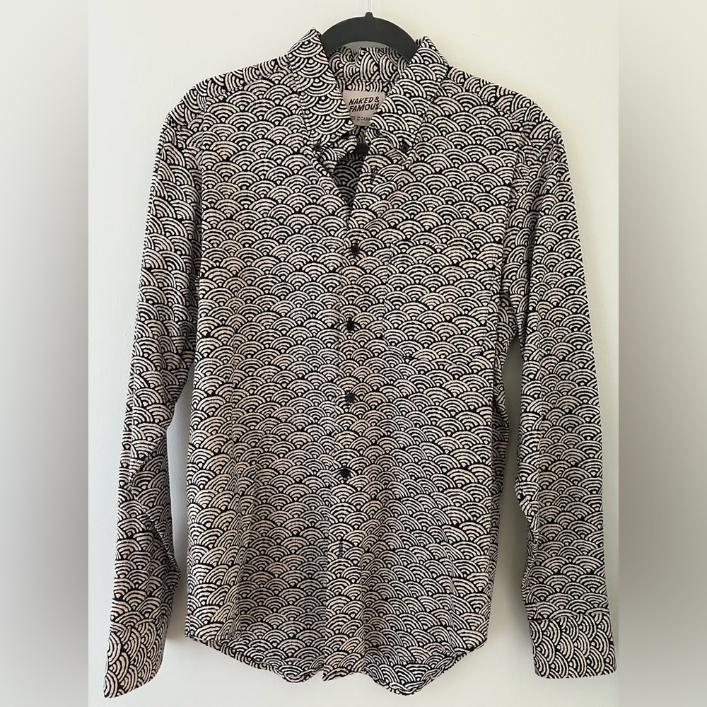 Naked & Famous Kimono Waves Print Shirt. NWOT